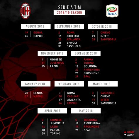 what is ac milan schedule